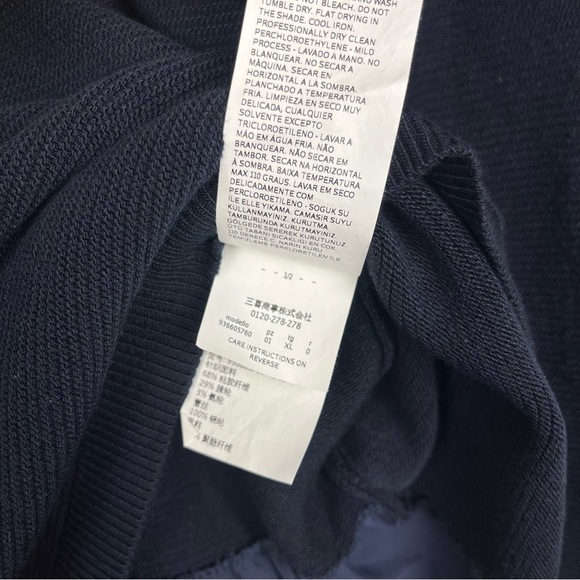 Marella XL Womens Navy Blue Ribbed Lace Back Hem Pullover Sweater - Picture 7 of 8